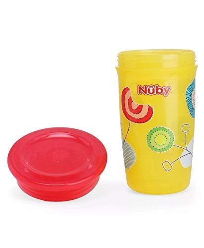 Nuby 360° Wonder Cup Printed Without Handle, 300ml (Yellow) - Close View