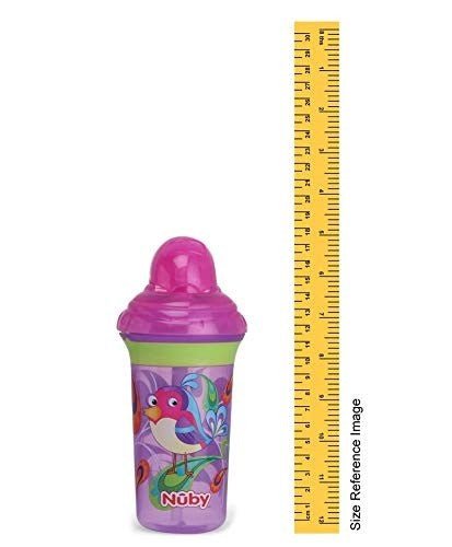 Nuby Click-It Printed Series Straw Active Sipeez Flip-It Cup, 270ml (Purple)