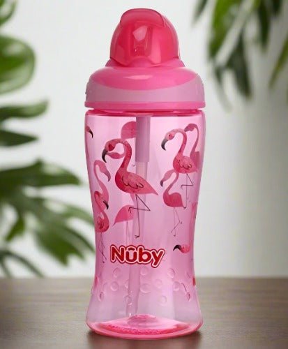 Nuby Flip It Boost Thin Straw Sipper 360ml (Pink) - Full View