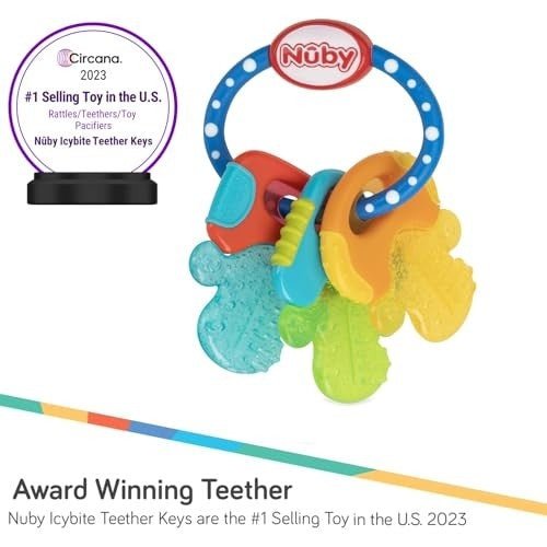 Nuby Icy bite Hard Or Soft Teeting Keys Multicolor Details View