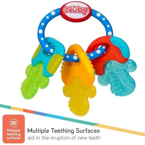 Nuby Icy bite Hard Or Soft Teeting Keys Multicolor Details View