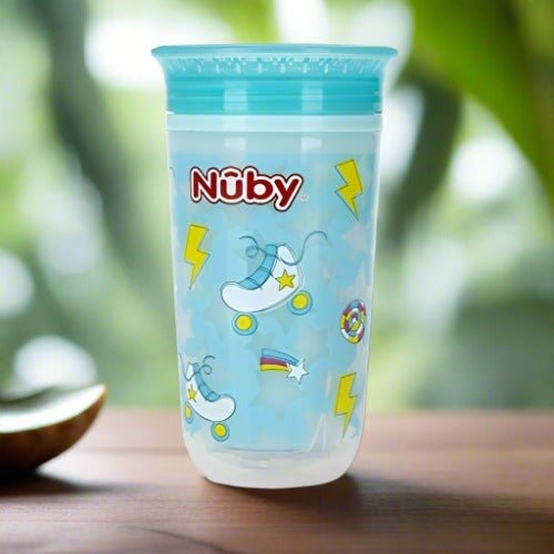 Nuby Light Up 360° Wonder Cup 300ml (Aqua) - Side View