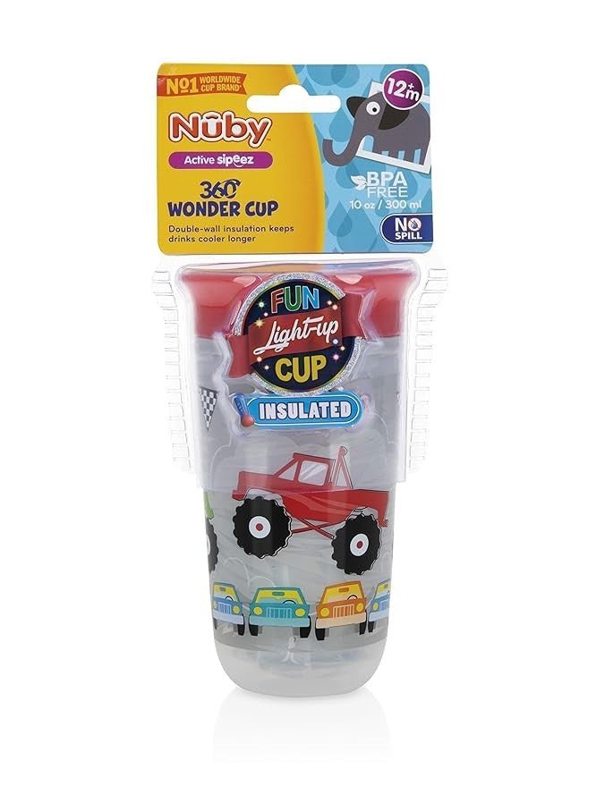 Nuby Light Up 360° Wonder Cup 300ml (Grey) - Front View