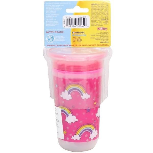 Nuby Light Up 360 Wonde rCup 300ml Pink Back View