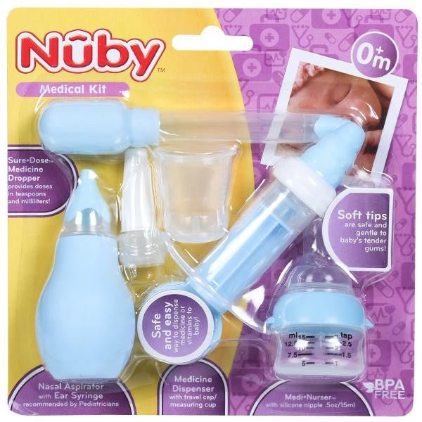 Nuby Medical Kit (Blue) packaging showing various medical tools for babies.