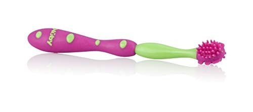 Nuby Oral Care Set (Pink) toothbrush with soft bristles.