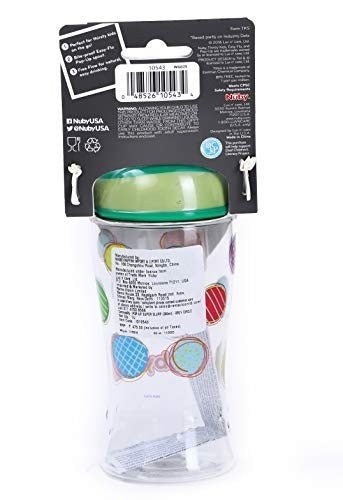 Nuby Pop-up Super Slurp 360ml (Grey Circle) Water Bottle - Back View