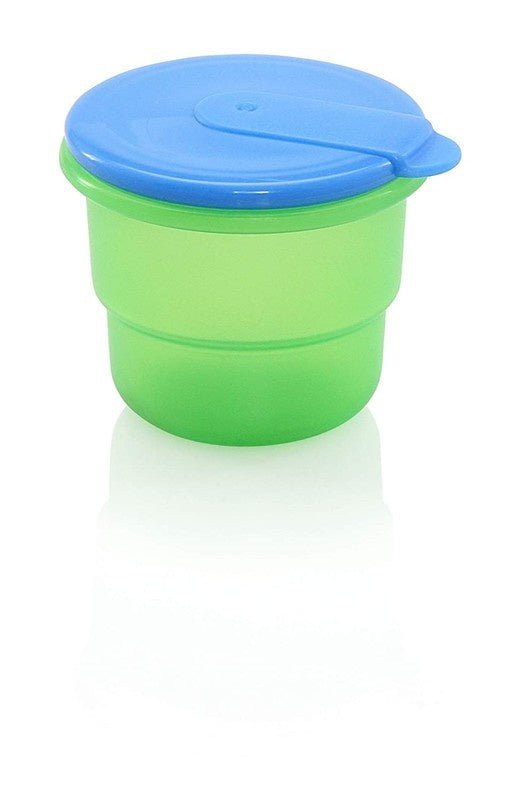 Side View Image: "Nuby Travel Time Bowl Set (Green & Blue) - Side View of Bowl