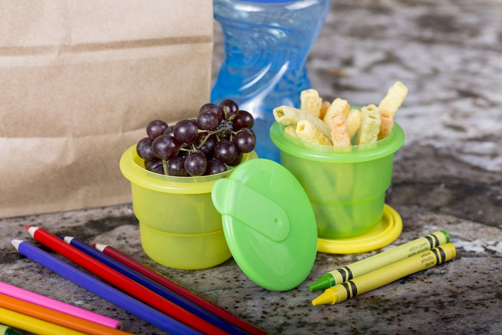 Nuby Travel Time Bowl Set (Green & Yellow) - Creative View with Snack