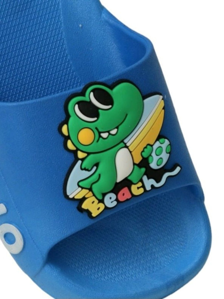 Close up view of Yellow bee blue frog theme sliders for boys.