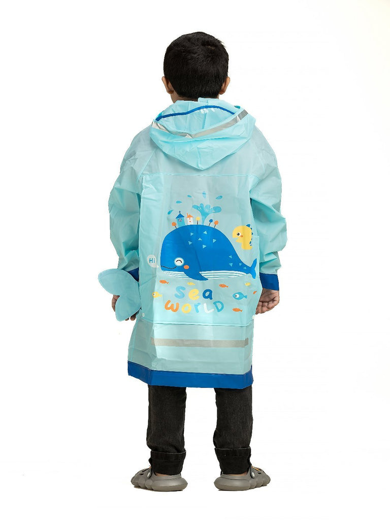 ocean-explorer-light-blue-raincoat. Back View