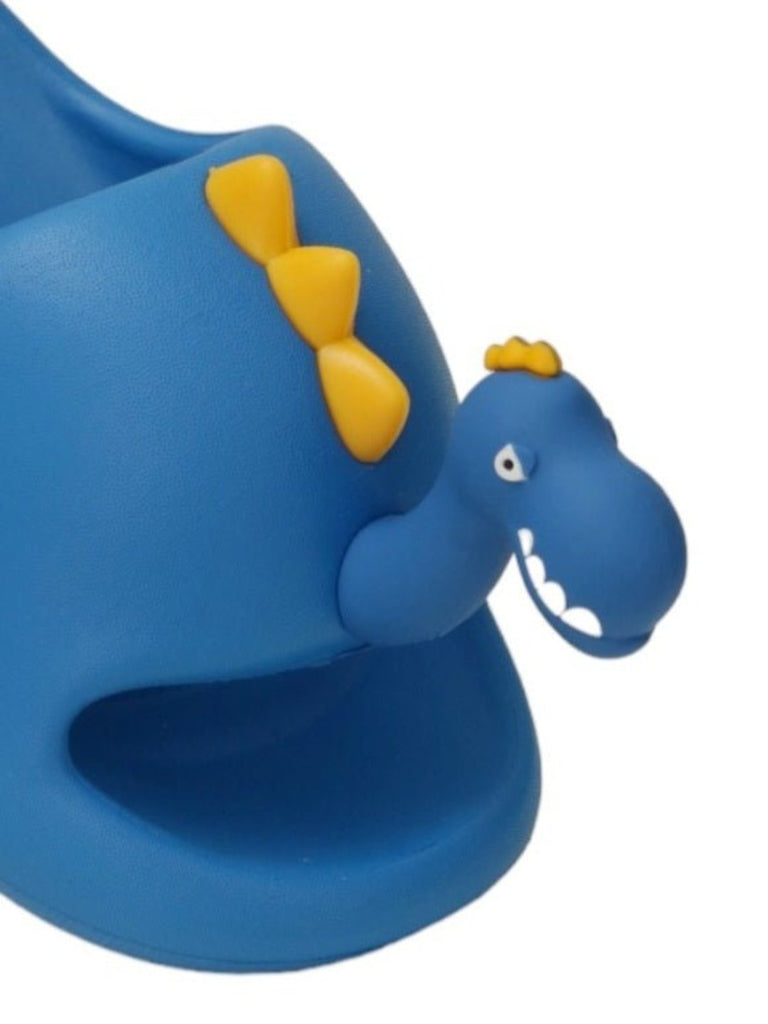 Close-Up of Ocean Explorer Dinosaur-Themed Blue Sliders for Boys