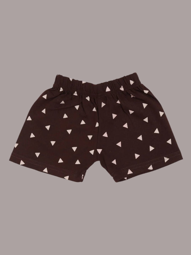 Baby Boys' Brown Printed Shorts – Front View