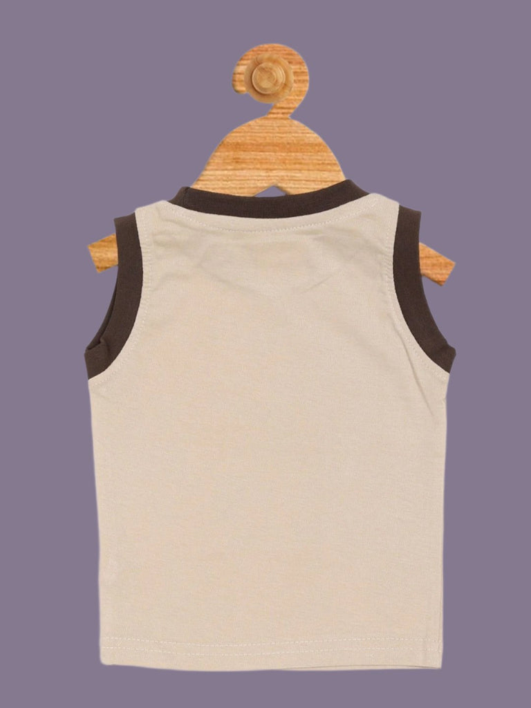 Back view of Baby Boys' Beige Lion Tank Top from the Wild Adventure Set