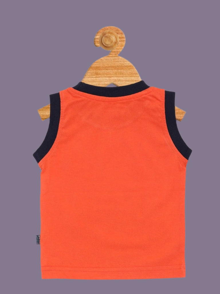 Baby Boys' Orange Car Wash Tank Top – Back View