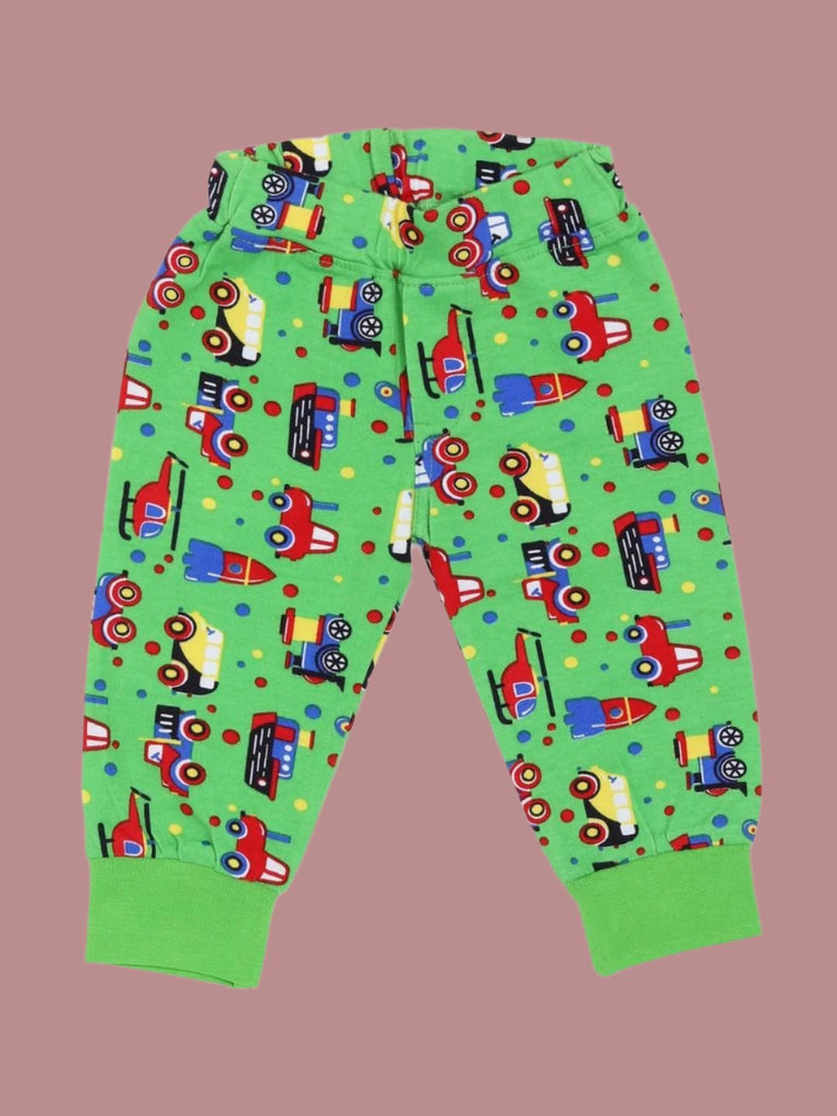 Baby Boys' Space-Themed Pajama Bottoms with Green and Red Cars Print