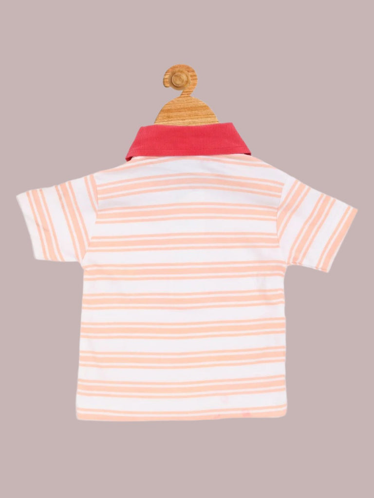 Back view of Baby Boys' Striped 'West Coast' Polo Shirt from the nautical summer outfit set