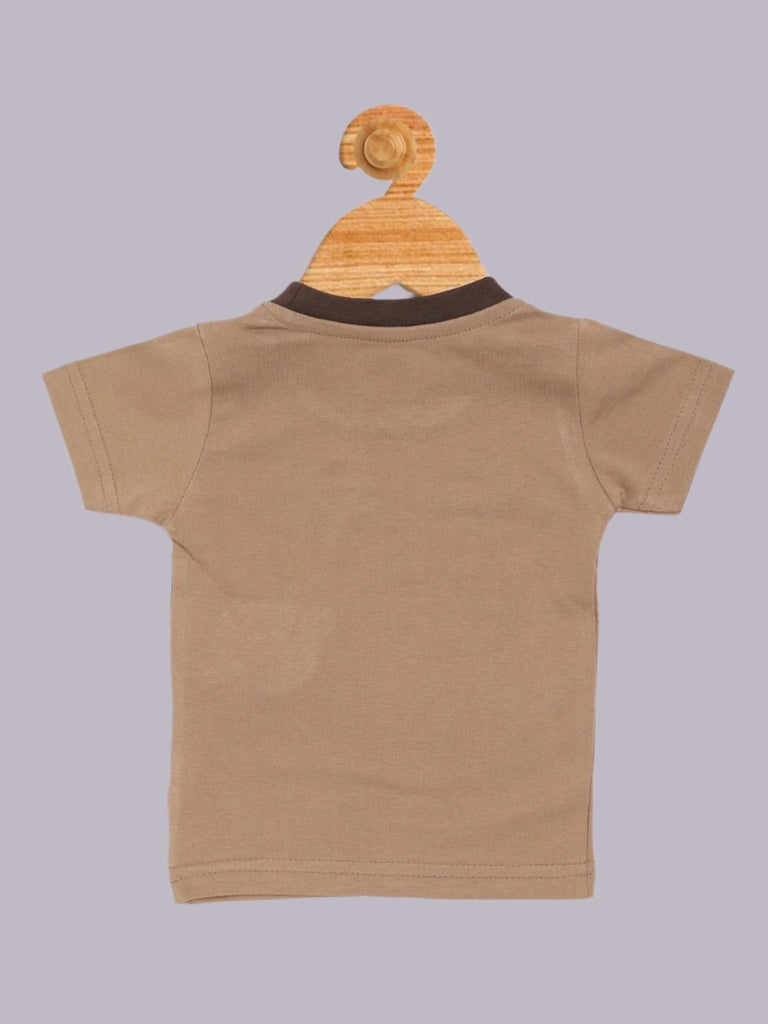 Olio Kids Boy’s Brown ‘Happy Dino’s Road’ T-Shirt Back View