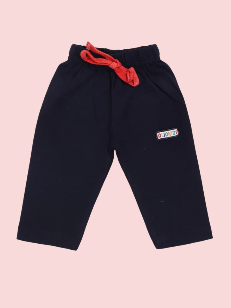 ront view of the solid Navy Pants from the Boy’s Red ‘Race for Kids’ T-Shirt and Pants Set.