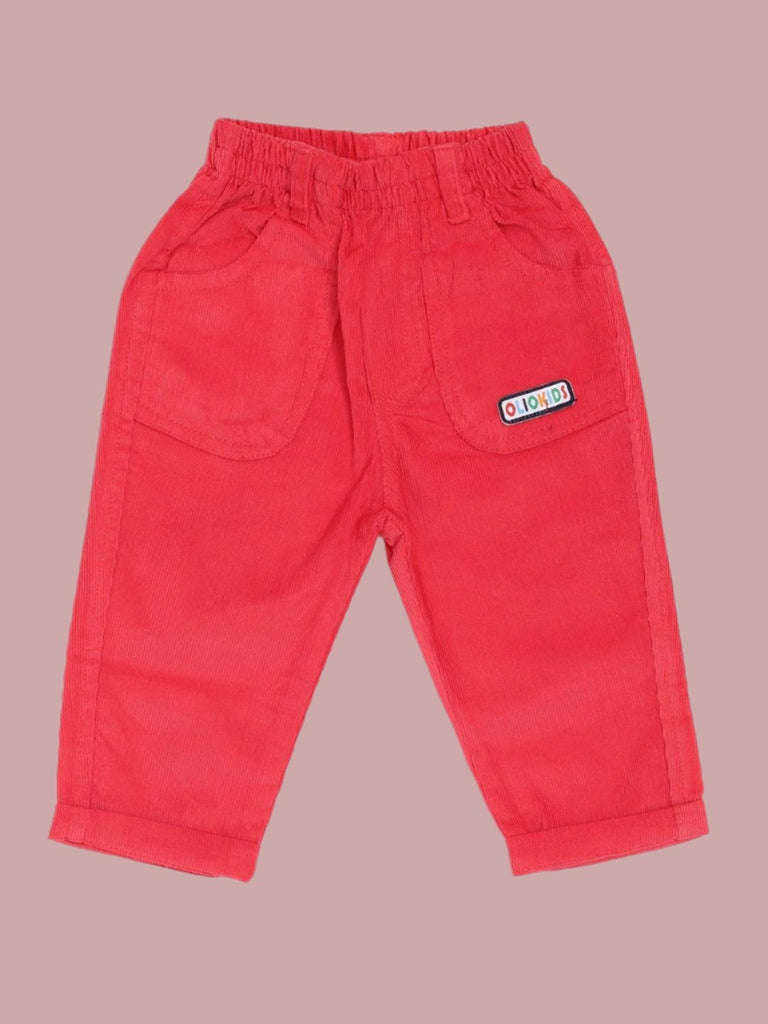 Olio Kids Boy’s Red ‘On the Beach’ Pants Front View