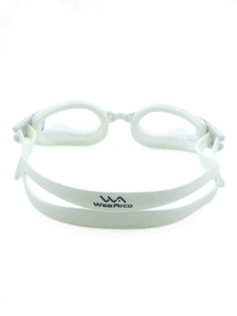 Optical Myopia Swimming Goggles with Adjustable Nose Bridge- Back View with white Stripes
