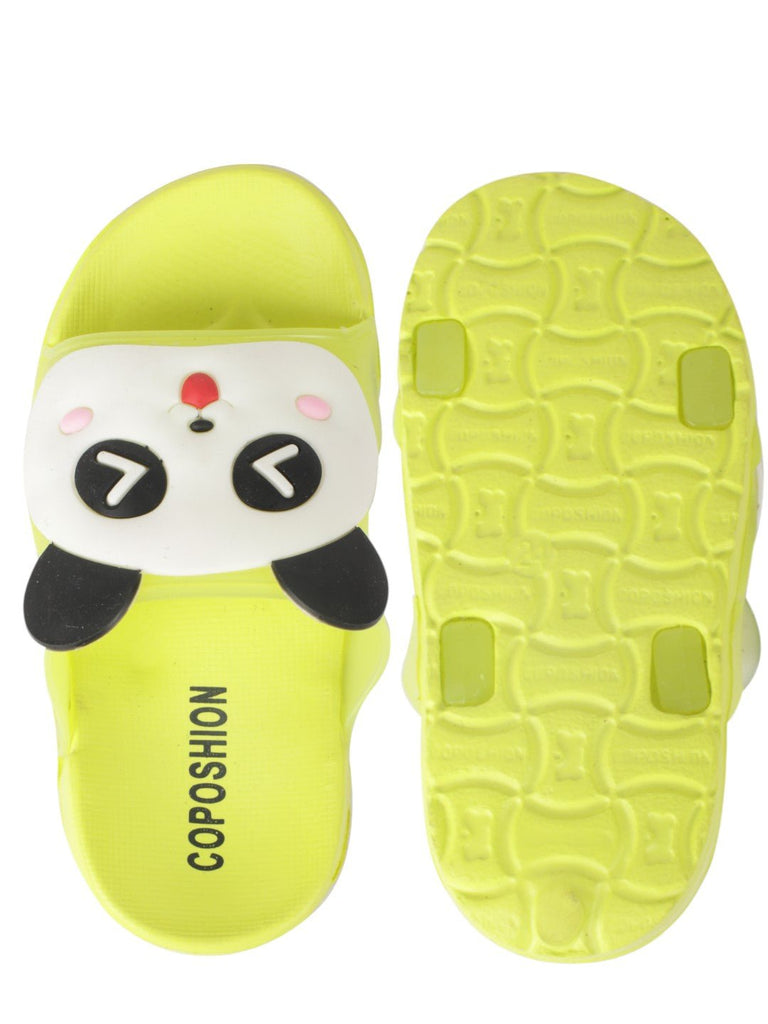 Panda-Themed Slides for Boys in Green - front and back View