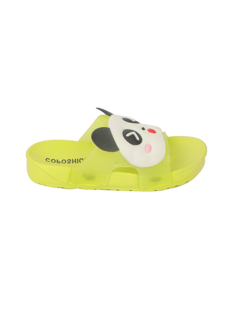 Panda-Themed Slides for Boys in Green - side View