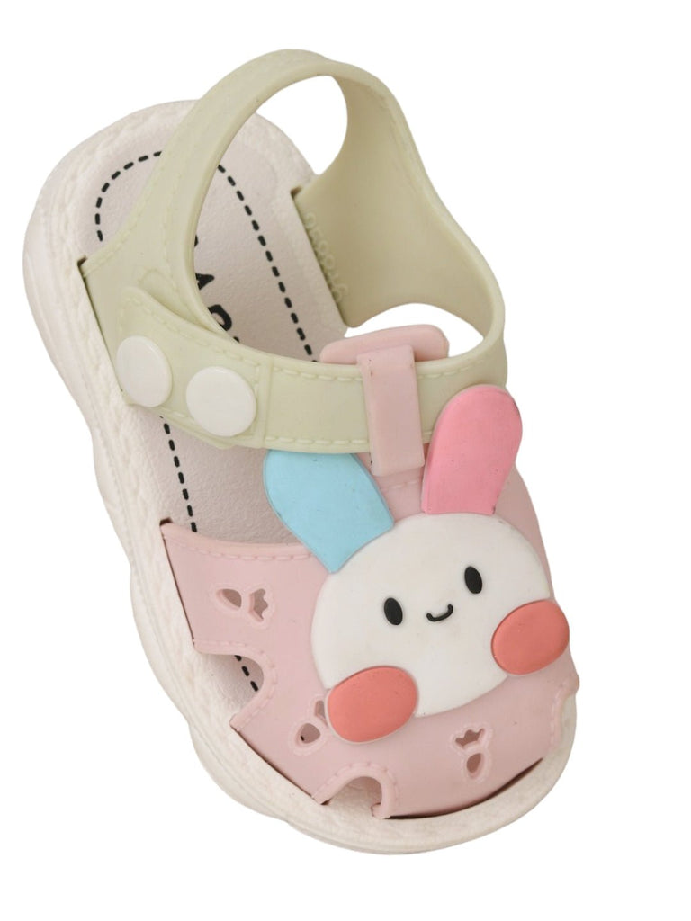 Side view of Pastel Bunny Delight Sandals, highlighting the pastel colors and bunny motif