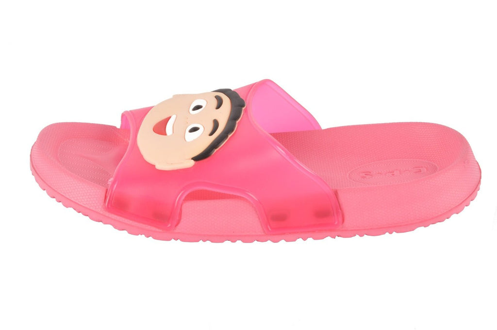 Side View of Yellow Bee Peach Cartoon Character Slippers for Girls