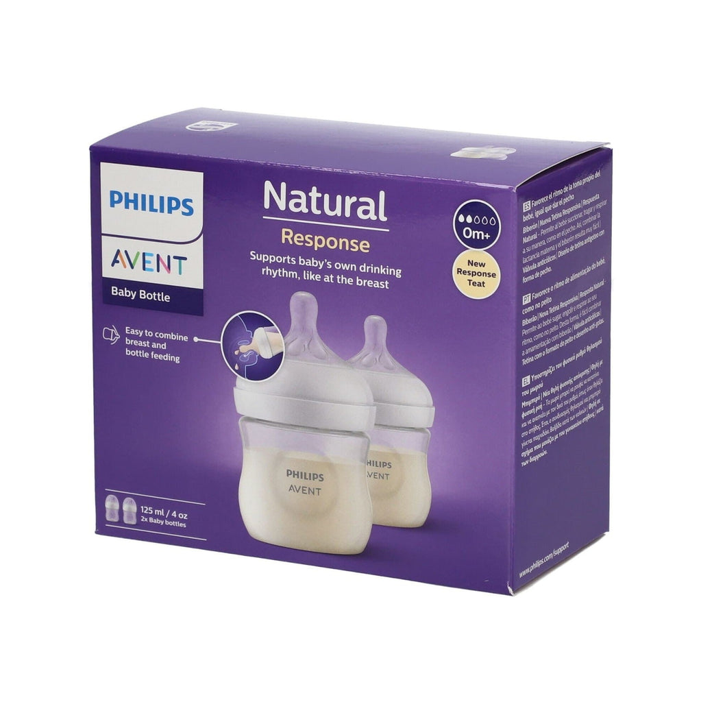 Philips Avent Natural Response Baby Bottle 125ml Twin Pack in packaging by Yellow Bee