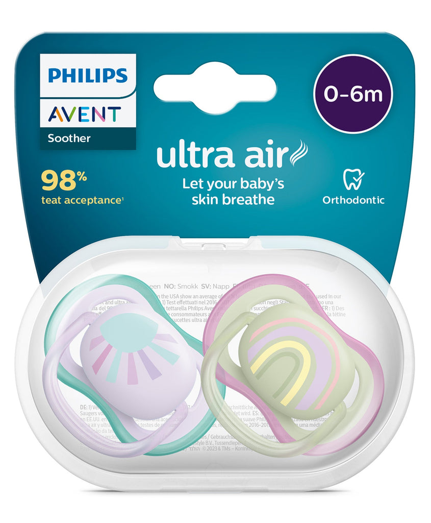 Philips Avent Ultra Air Pacifier with Sunshine Design for 0-6m Babies