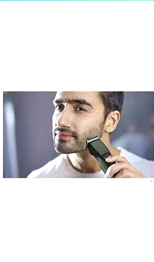 A man using the Philips beard trimmer, demonstrating its ease of use and skin-friendly performance.