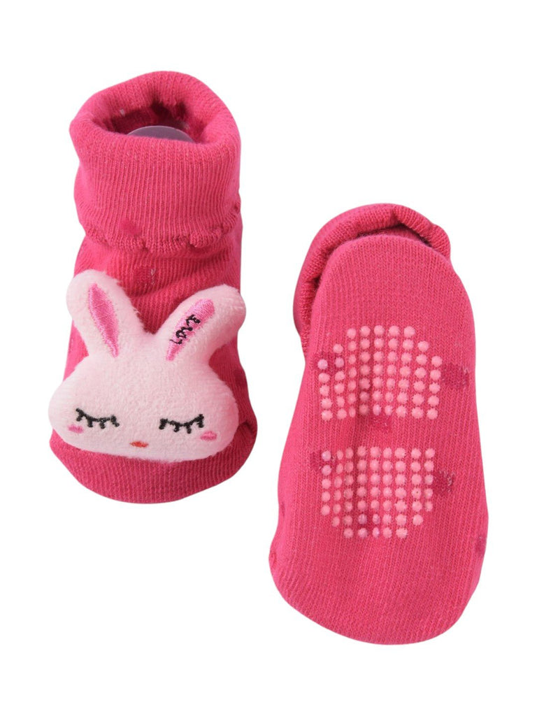 Pink_Baby_Socks_with_Adorable_Bunny_Face_Design_Front_And_Back_View-Photoroom