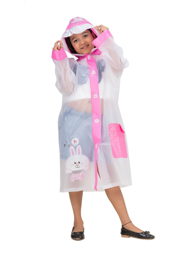 pink-bunny-themed-white-raincoat-for-girls-funny View