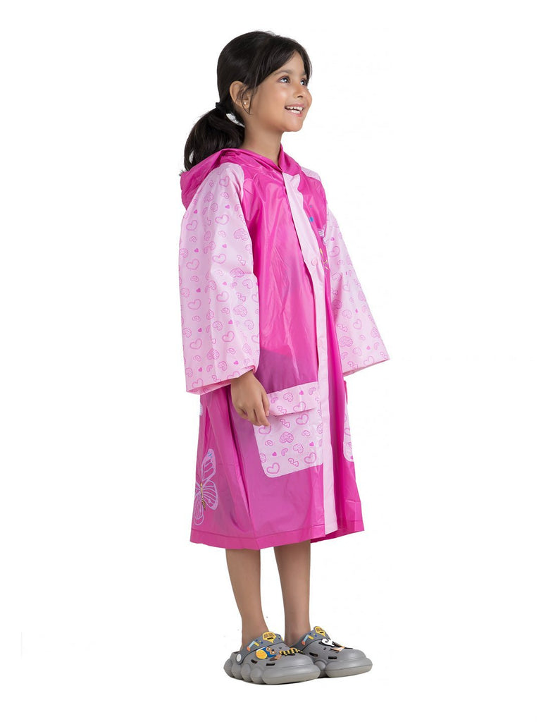 pink-butterfly-raincoat-for-girls-Side View