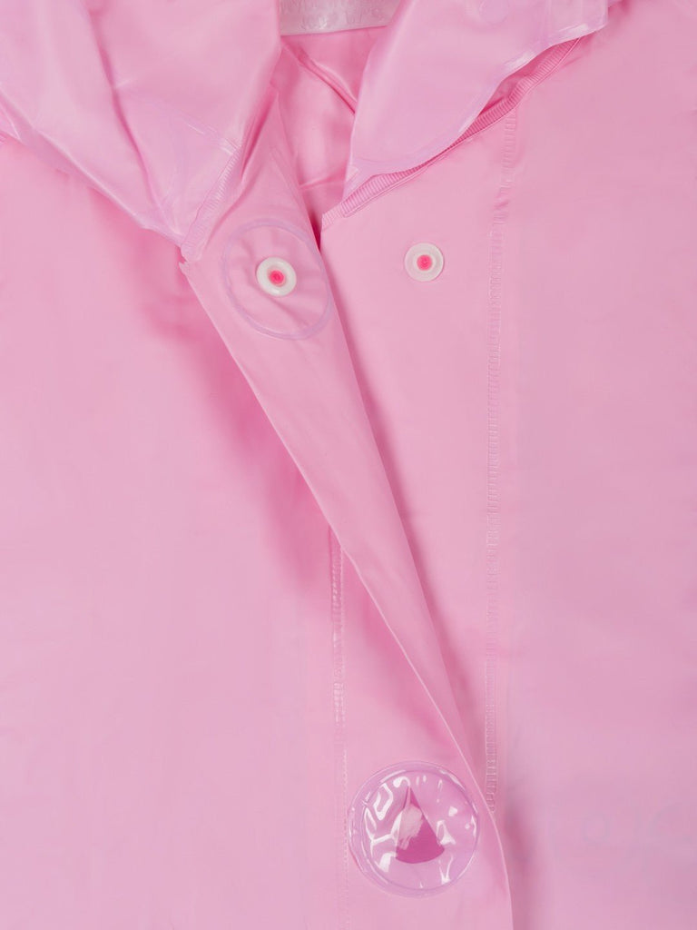 Close-up of the unicorn detail on Yellow Bee Pink Raincoat for Girls