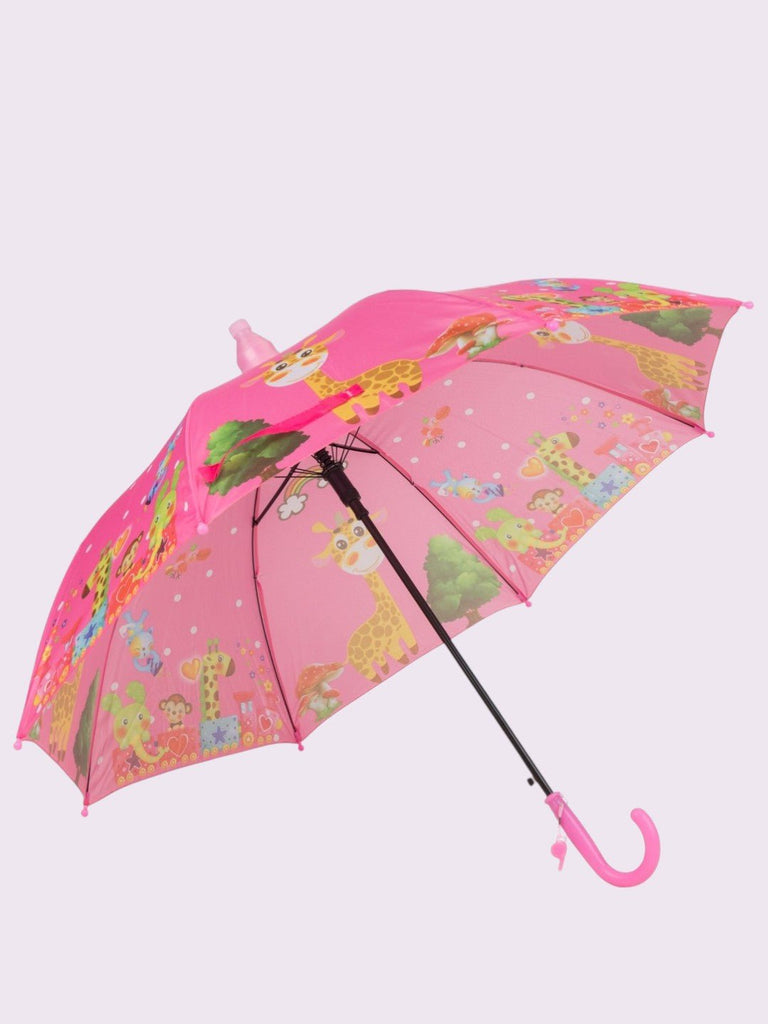 Pink_Safari_Animals_Umbrella_For_Girls_Side_View-