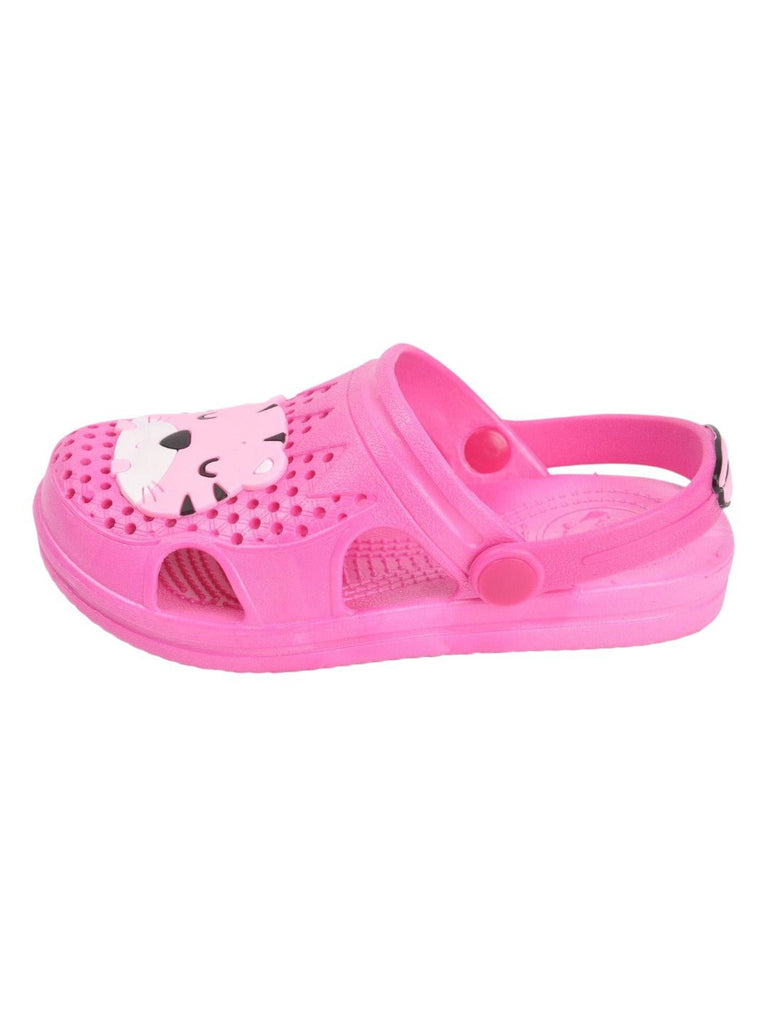 pink Tiger Face Sandals For Boys Side View.