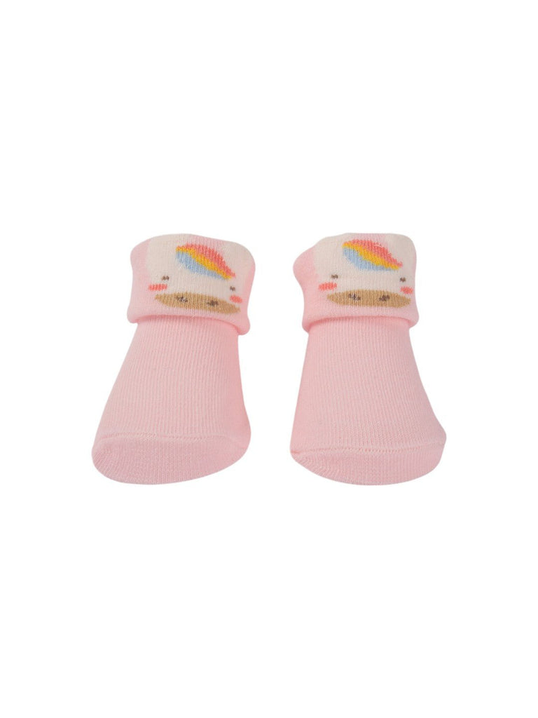 Front view of Pink Unicorn Baby Socks – Soft and Adorable Design by Yellow Bee