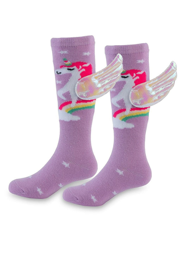 Yellow_Bee_Unicorn_Socks_with_3D_Wings_for_Girls-_Pair_Side_View_1