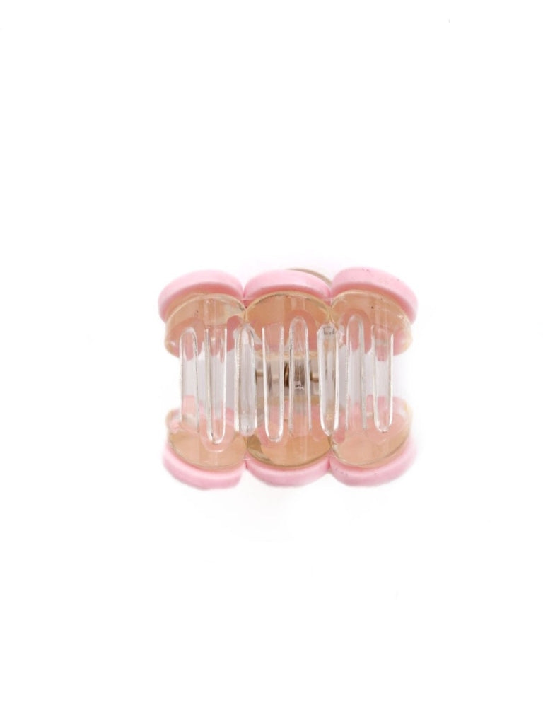 Close-up view of Playful and Cute Rabbit Face Hair Claw Clip in Pink by Yellow Bee