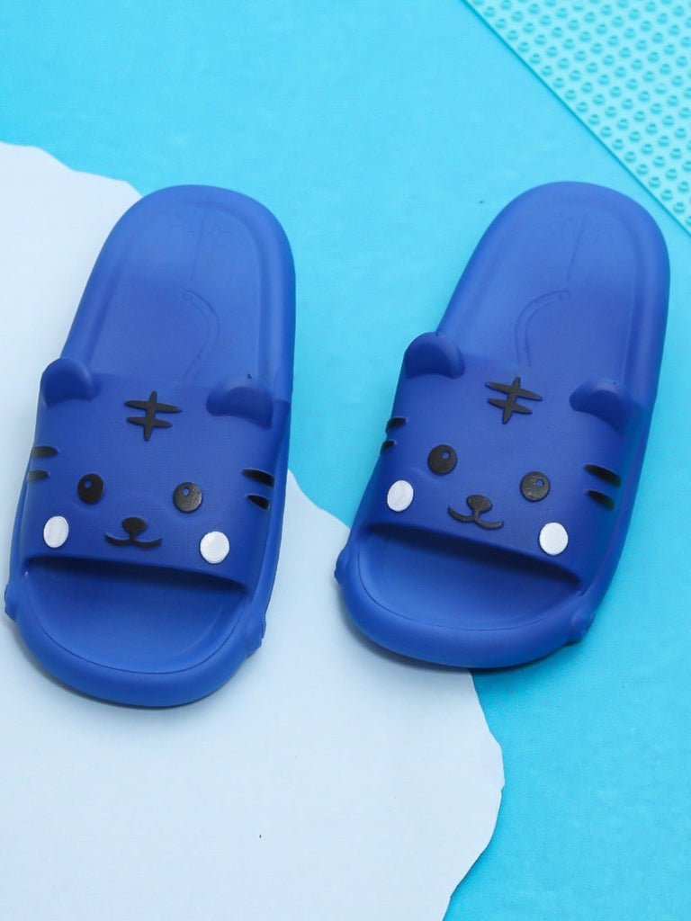 Playful Blue Cat-Themed Slides for Boys