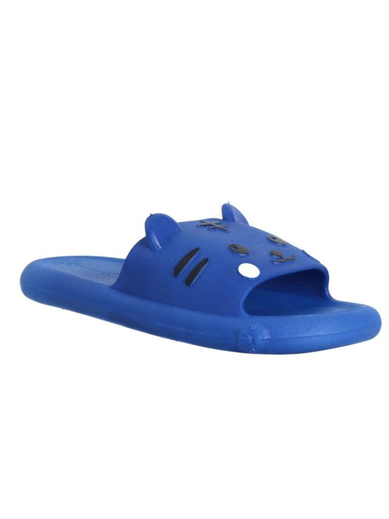 Playful Blue Cat-Themed Slides for Boys-Angle View