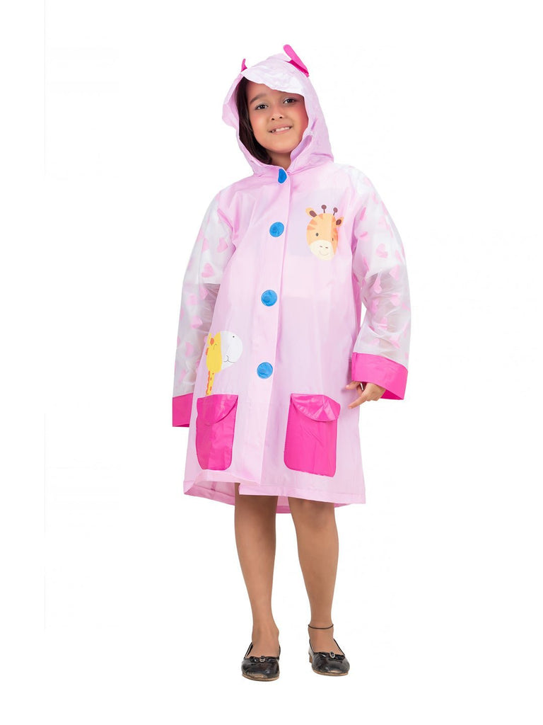 playful-giraffe-hooded-raincoat-for-girls-Full View