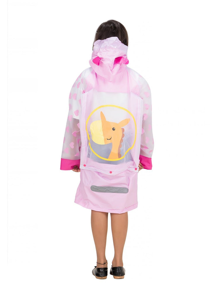 playful-giraffe-hooded-raincoat-for-girls-Back View