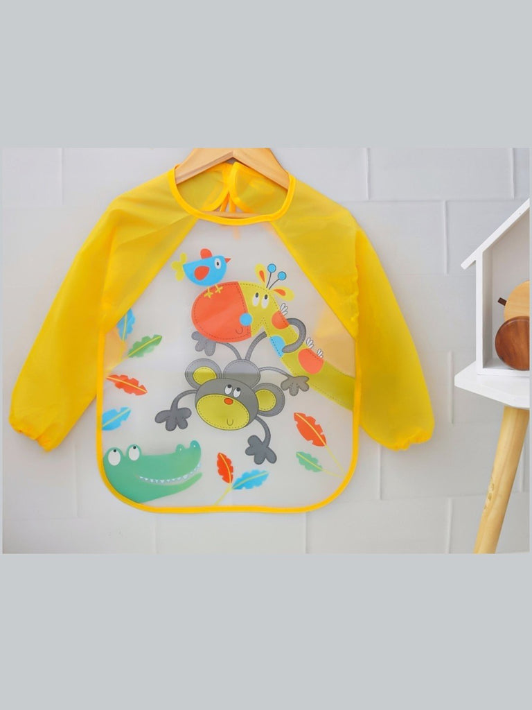 Playful Jungle Pals Waterproof Long-Sleeve Baby Bibs For Boys- creative view