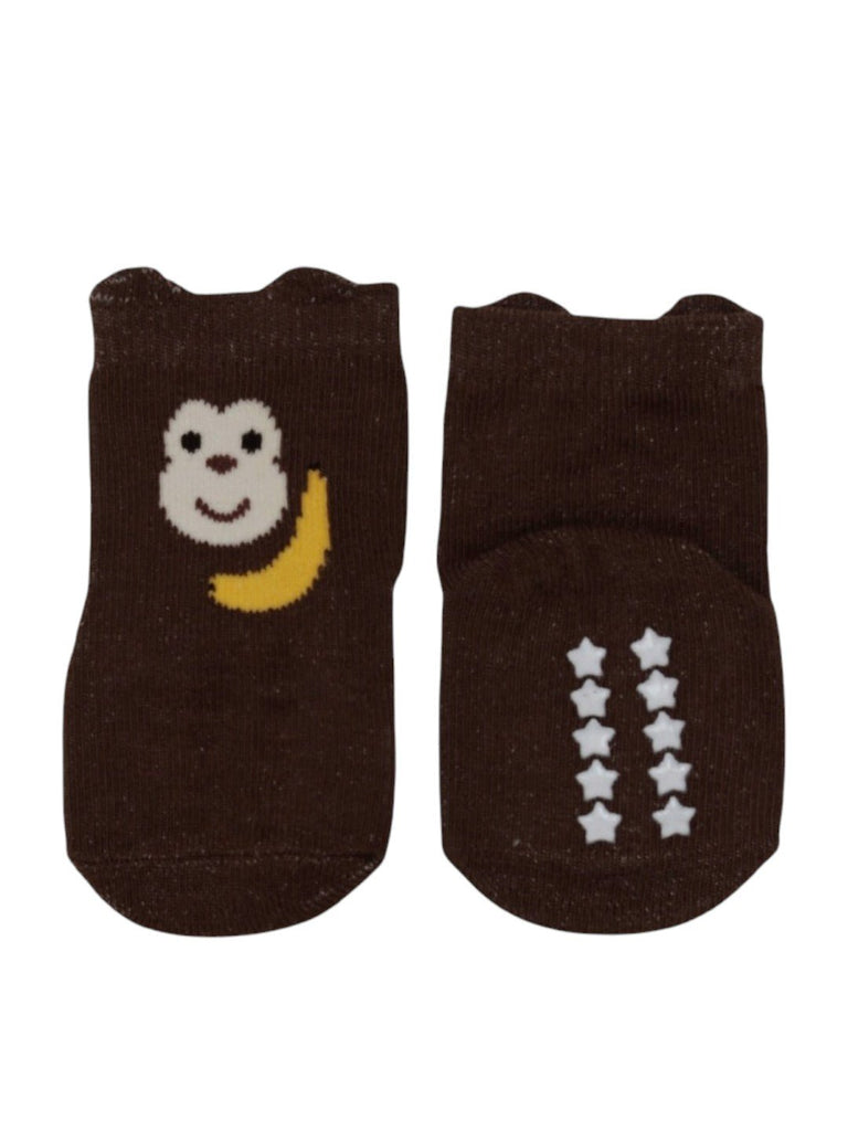 Playful Monkey Socks for Boys- Front & Back View