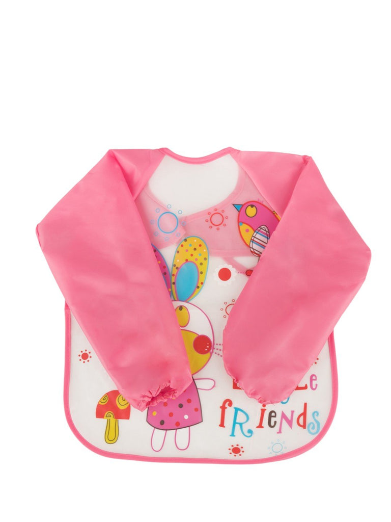 Playful Pals Long-Sleeve Waterproof Baby Bibs For Girls- Full View