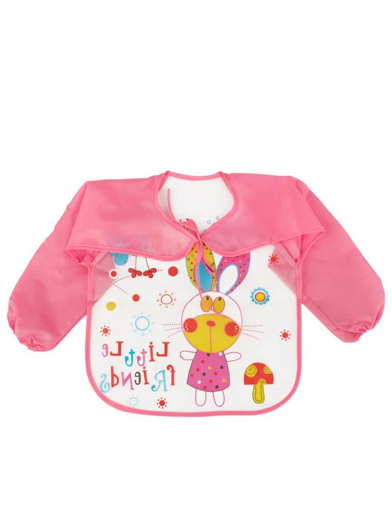 Playful Pals Long-Sleeve Waterproof Baby Bibs For Girls- Front View