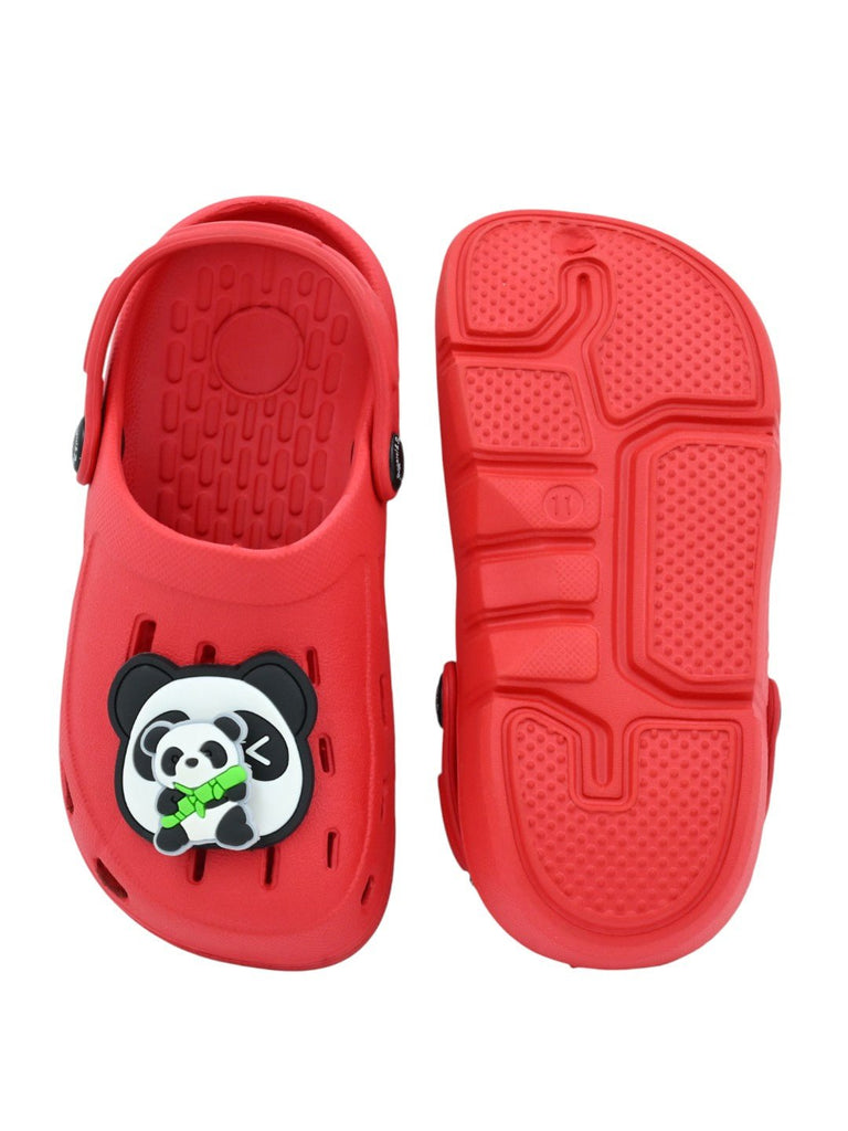 PlayfulPanda_BambooCharmsClogsforGirls-Red-Front_BackView-1